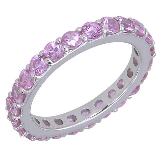 Pink Sapphire Eternity Band - Picture 2 of 3